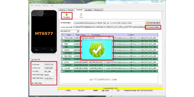 как прошить андроид sp flash tool