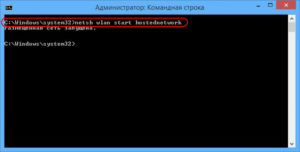 netsh wlan start hostednetwork